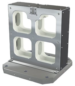 Tombstone, gray cast iron, double-sided, for interchangeable subplates Tombstone, gray cast iron, double-sided, for interchangeable subplates
