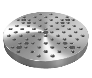 Baseplates, gray cast iron, round, with grid holes Baseplates, gray cast iron, round, with grid holes