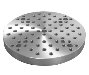 Baseplates, gray cast iron, round, with grid holes