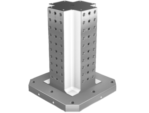 Clamping towers, gray cast iron, 4-sided, with grid holes Clamping towers, gray cast iron, 4-sided, with grid holes
