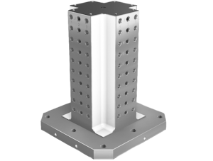 Clamping towers, gray cast iron, 4-sided, with grid holes