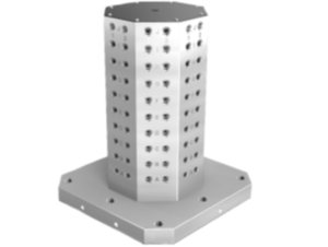Clamping towers, gray cast iron, 8-sided, with grid holes Clamping towers, gray cast iron, 8-sided, with grid holes