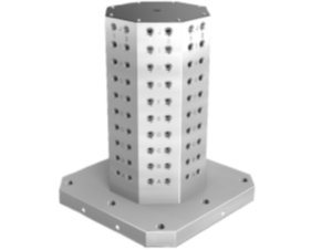 Clamping towers, gray cast iron, 8-sided, with grid holes
